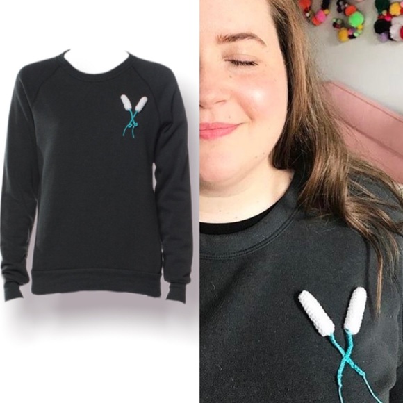 Rachel Antonoff Sweaters - Rachel Antonoff black crochet tampon sweater sweatshirt S